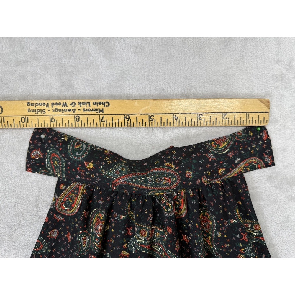 J.Crew Paisley Tie Neck Sleeveless Blouse Top Black Boho Floral Size 8 - Picture 5 of 10